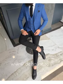 Pantaloni barbati eleganti negri ZR A2114 B-4